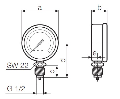 Dimensions gas manometers